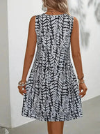 Summer Dress Women Midi Sleeveless Lightweight Abstract Print