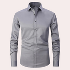 Men Stretch Dress Shirt Slim Fit Button Up Wrinkle Free