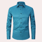 Men Stretch Dress Shirt Slim Fit Button Up Wrinkle Free