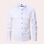 Men Stretch Dress Shirt Slim Fit Button Up Wrinkle Free