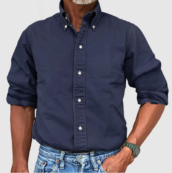Men denim button up shirt long sleeve in multiple colors
