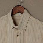 Men Long Sleeve Button Up Shirt Striped