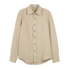 Men Long Sleeve Button Up Shirt Striped