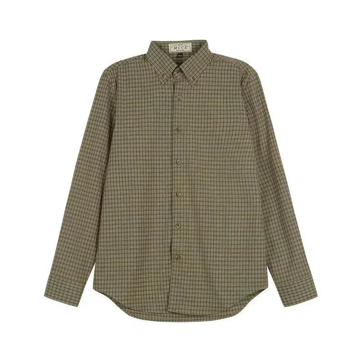 Men Long Sleeve Button Up Shirt Striped