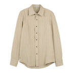 Men Long Sleeve Button Up Shirt Striped