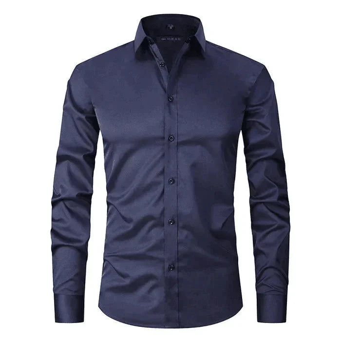 Men stretch Oxford button-up shirt wrinkle free, available in multiple colours
