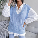 Romy | Women's Vest | Sleeveless, Fitted | Blue, Apricot, Grey