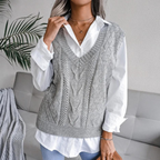 Romy | Women's Vest | Sleeveless, Fitted | Blue, Apricot, Grey