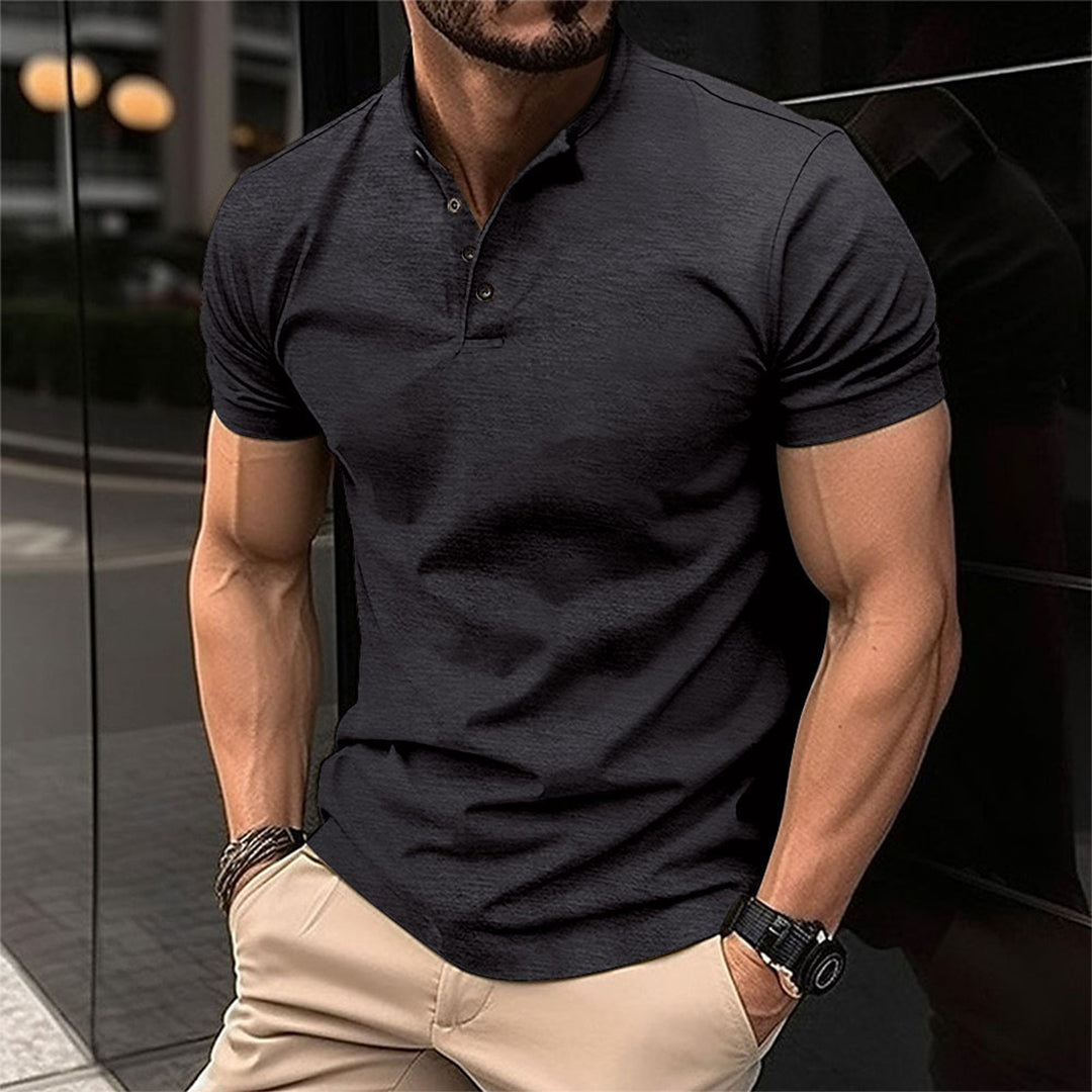 Men Polo Shirt Short Sleeve Collared Regular Fit Top