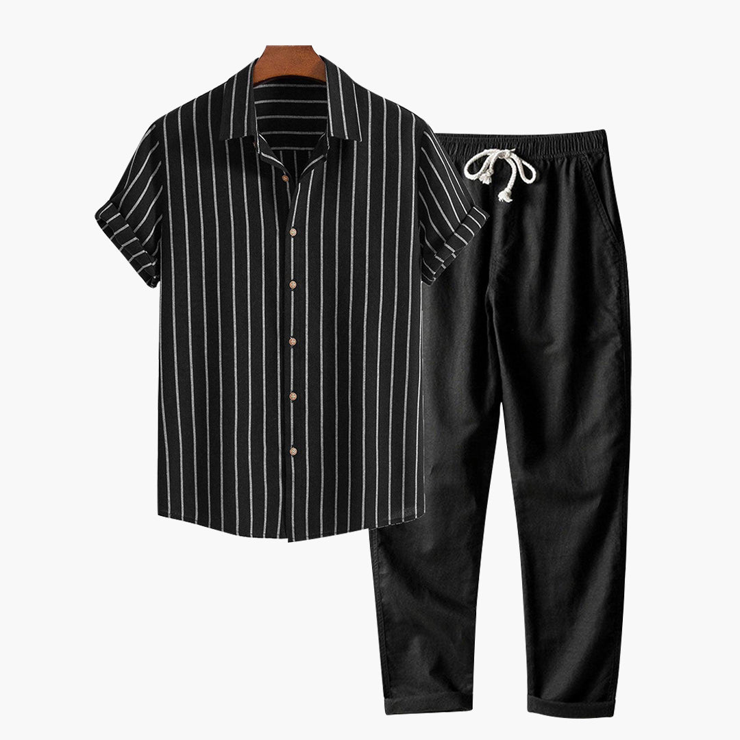 Aria | Men's Linen Set | Shirt & Pants, Breathable Summer Outfit | S–XL