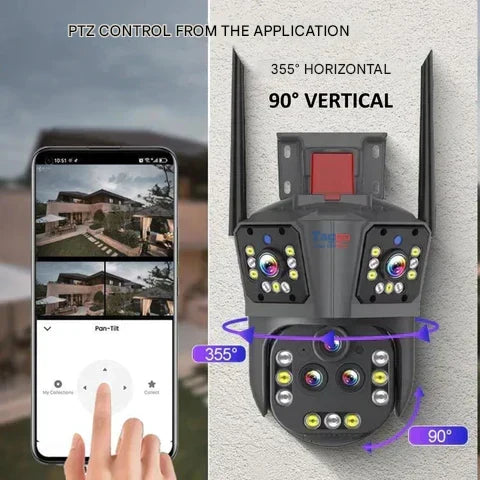 WiFi Security Camera | 10K 20MP, 20x Optical Zoom, 5 Lenses | Della