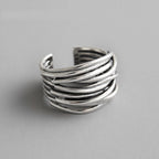 Iris | Adjustable Layered Ring | Silver, Stackable | Women's Jewelry