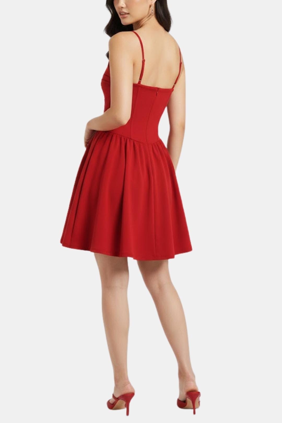 Mini Dress Women Y2K Ruched Corset Spaghetti Strap Fitted Bodycon