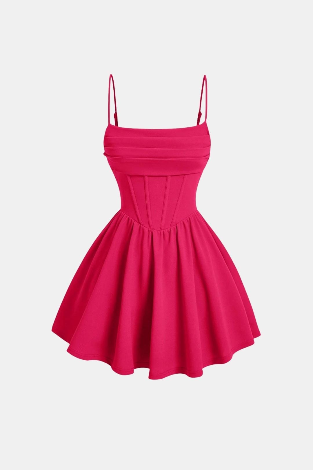 Mini Dress Women Y2K Ruched Corset Spaghetti Strap Fitted Bodycon