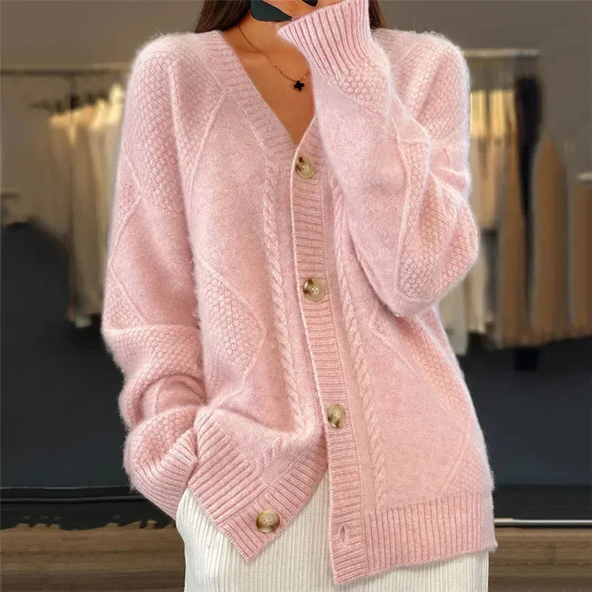 Selene | Women's Cashmere Cardigan | Button-Front, Long Sleeve