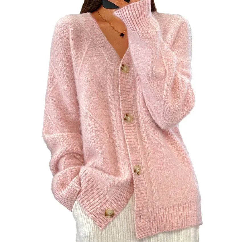 Selene | Women's Cashmere Cardigan | Button-Front, Long Sleeve