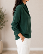 Jolie | Women's V-Neck Jumper | Soft Knit, Wrap Neckline | All-Season