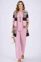 Noor | Women's 3-Piece Set | Cardigan, Top & Trousers | Relaxed Fit