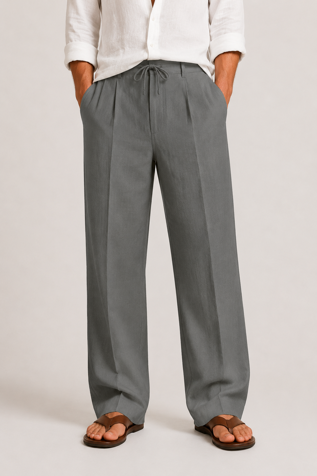 Luna | Men's Linen Trousers | Drawstring, Relaxed Fit | Summer