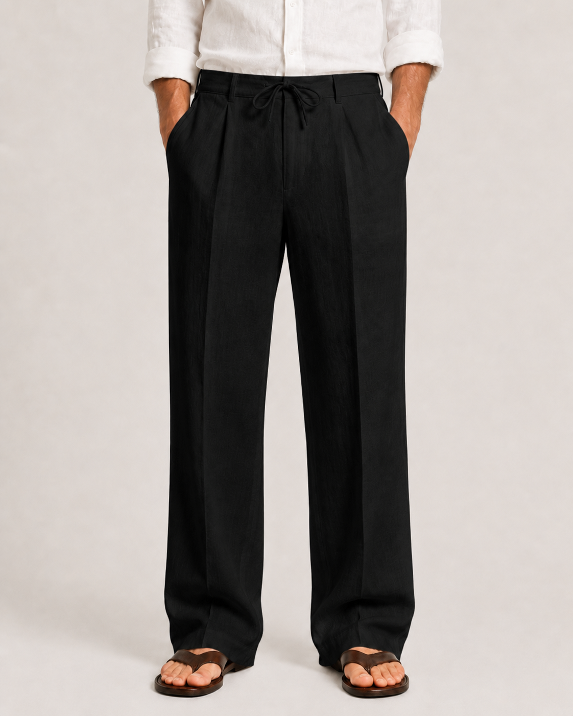 Luna | Men's Linen Trousers | Drawstring, Relaxed Fit | Summer