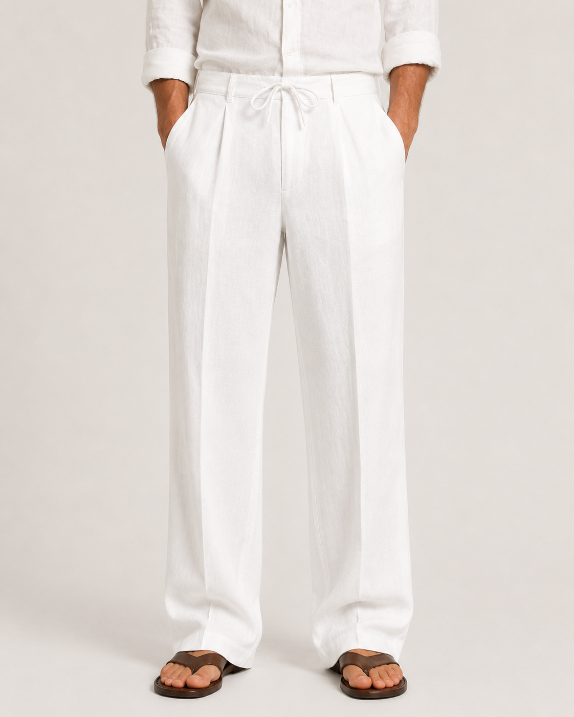 Luna | Men's Linen Trousers | Drawstring, Relaxed Fit | Summer