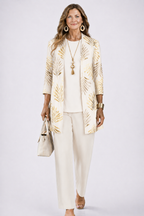 Noor | Women's 3-Piece Set | Cardigan, Top & Trousers | Relaxed Fit