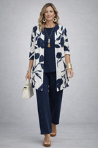 Noor | Women's 3-Piece Set | Cardigan, Top & Trousers | Relaxed Fit