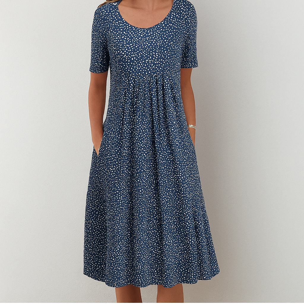 Floral Dress Women Vintage A-Line Summer Cotton | Sage