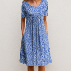 Floral Dress Women Vintage A-Line Summer Cotton | Sage