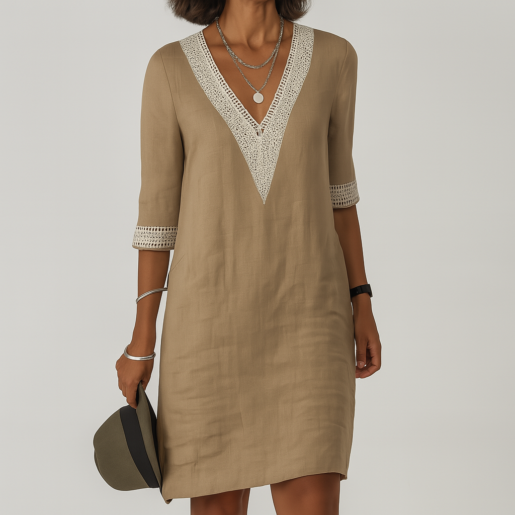 Zelda | Women's Linen Summer Dress | Midi Length, Relaxed Fit | Breathable