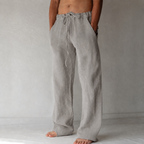 Nova | Men's Linen Trousers | Wide-Leg, Drawstring Waist | Relaxed Fit