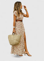 Lena | Maxi Dress Women | Boho V-Neck, Casual Summer | Flowy Long Dress