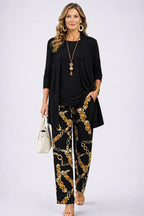 Noor | Women's 3-Piece Set | Cardigan, Top & Trousers | Relaxed Fit