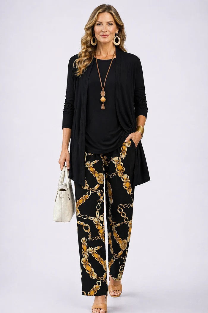 Noor | Women's 3-Piece Set | Cardigan, Top & Trousers | Relaxed Fit