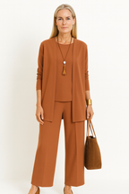 Women 3 Piece Set Vest Top Wide Leg Pants