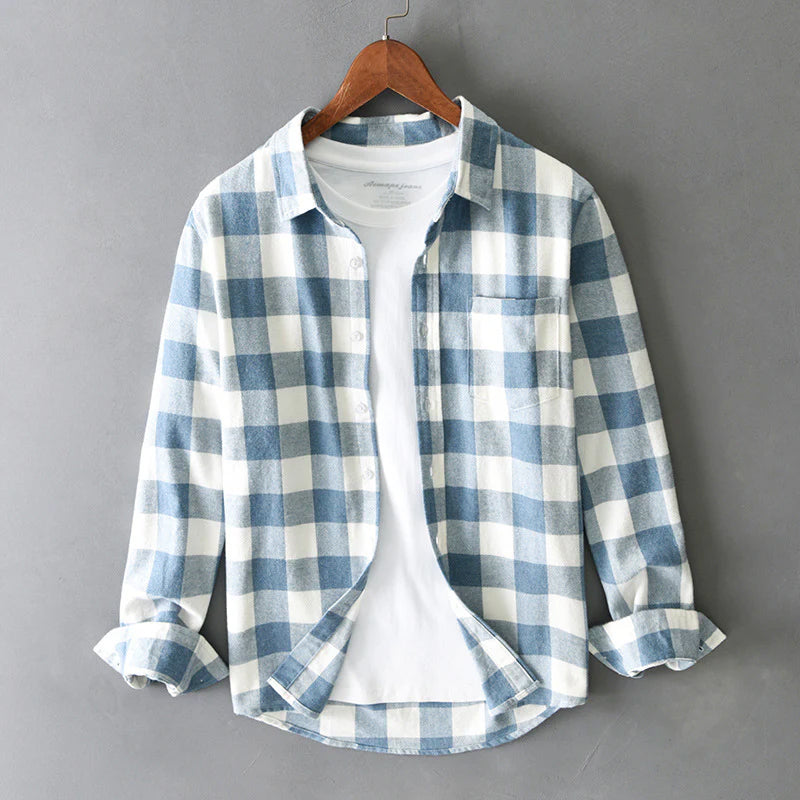 Giselle | Plaid Shirt | Brushed Cotton Check, Button-Down | Men's