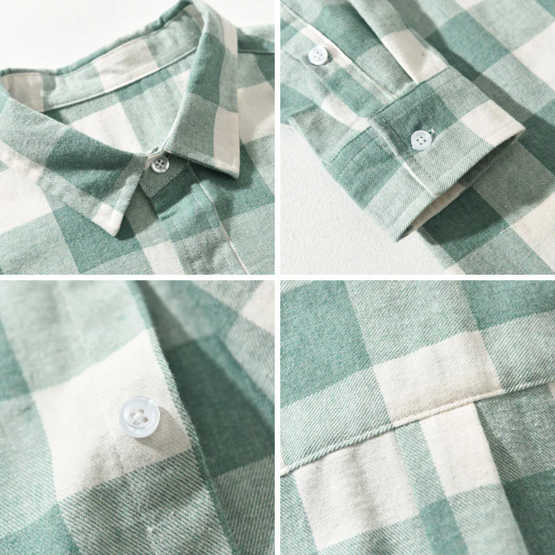 Giselle | Plaid Shirt | Brushed Cotton Check, Button-Down | Men's