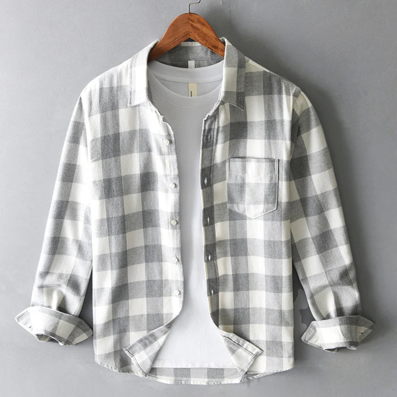 Giselle | Plaid Shirt | Brushed Cotton Check, Button-Down | Men's