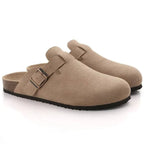 Iris | Men's Suede Clogs | Slip-On Loafers | Buckle Detail, Orthopedic