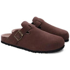 Iris | Men's Suede Clogs | Slip-On Loafers | Buckle Detail, Orthopedic