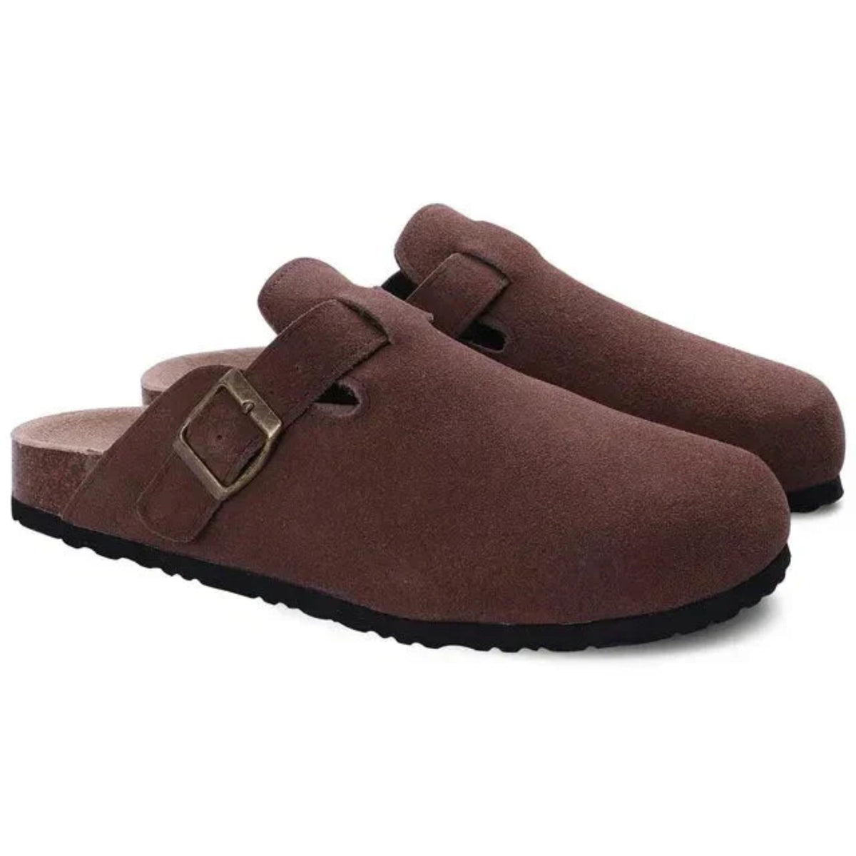 Iris | Men's Suede Clogs | Slip-On Loafers | Buckle Detail, Orthopedic