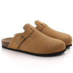 Iris | Men's Suede Clogs | Slip-On Loafers | Buckle Detail, Orthopedic