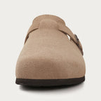 Iris | Men's Suede Clogs | Slip-On Loafers | Buckle Detail, Orthopedic