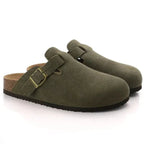 Iris | Men's Suede Clogs | Slip-On Loafers | Buckle Detail, Orthopedic