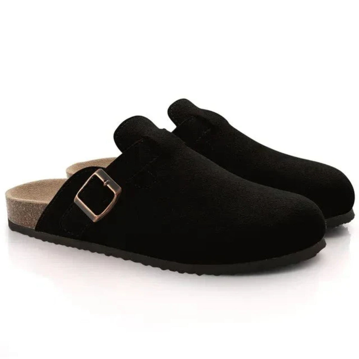 Iris | Men's Suede Clogs | Slip-On Loafers | Buckle Detail, Orthopedic