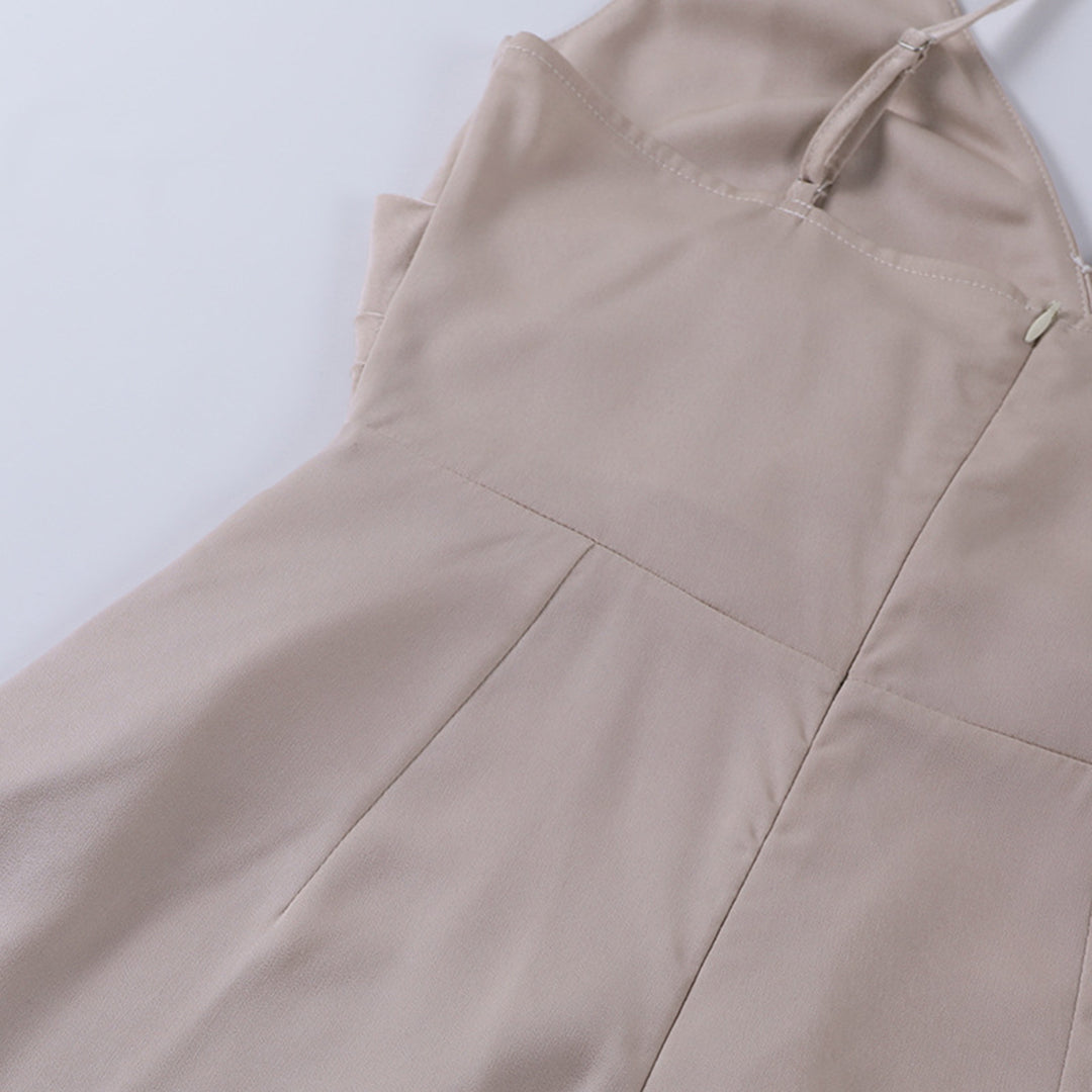Cocktail dress women sleeveless long slit thin strap floor length