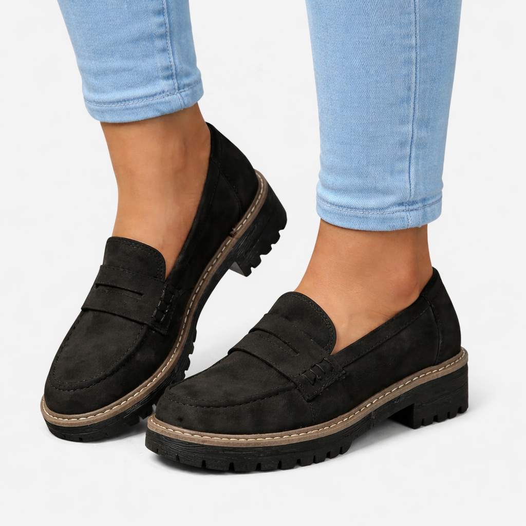 Linnea | Women's Slip-On Loafers | Low Block Heel, Cushioned | 6 Colours