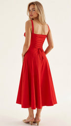 Vera | Women's Floral Midi Dress | Corset, Side Slit