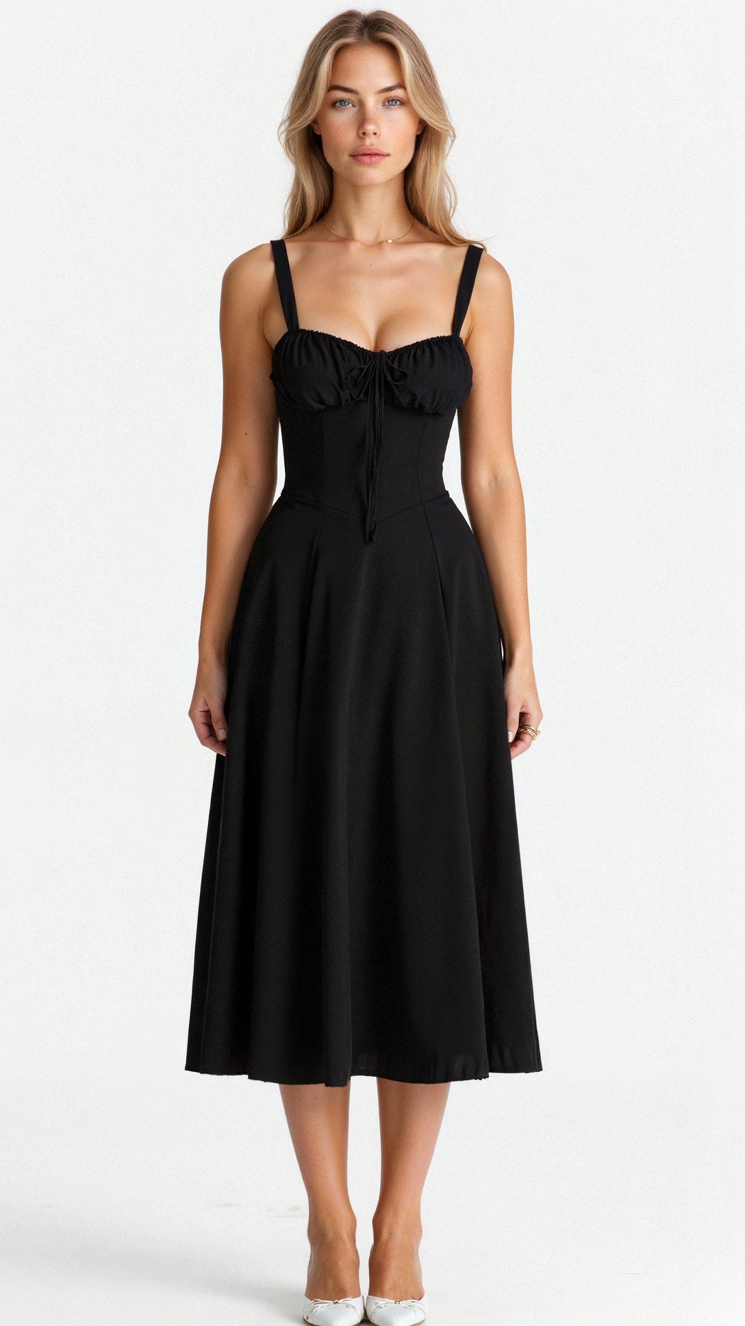 Vera | Women's Floral Midi Dress | Corset, Side Slit