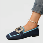 Aria | Women Loafers Square Toe Decorative Strap Slip On